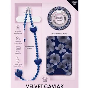 Velvet Caviar Blue Floral Phone Accessory Set